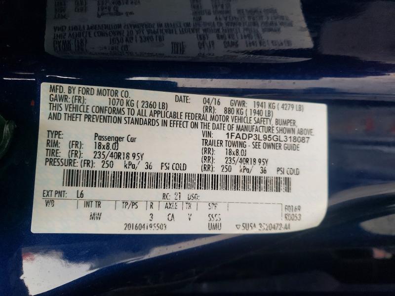 Продаж на аукціоні авто 2016 Ford Focus, vin: 1FADP3L95GL318087, номер лоту: 79955685