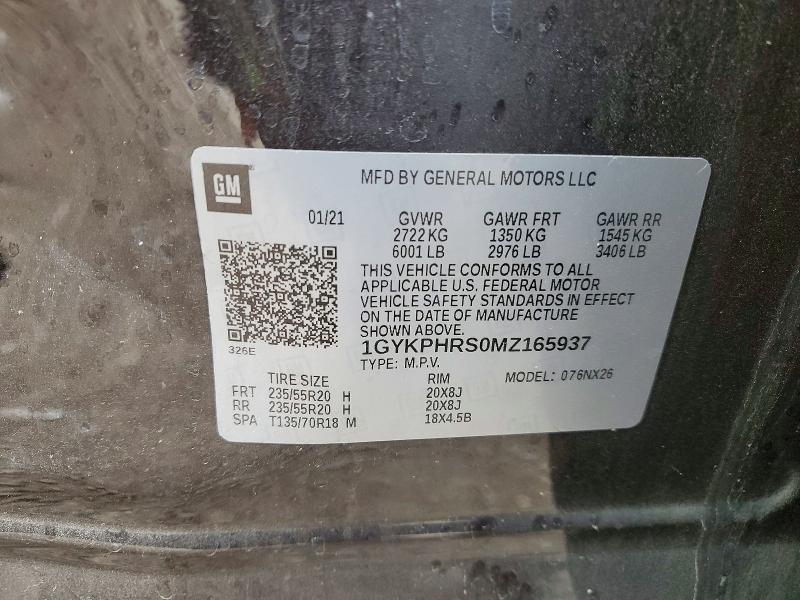 47826596 :رقم المزاد ، 1GYKPHRS0MZ165937 vin ، 2021 Cadillac Xt6 مزاد بيع