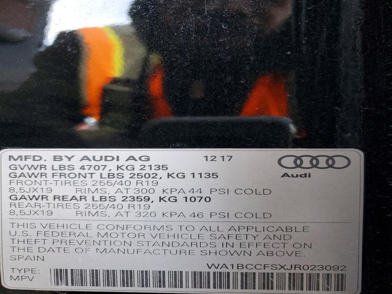 Продажа на аукционе авто 2018 Audi Q3, vin: WA1BCCFSXJR023092, номер лота: 47749466