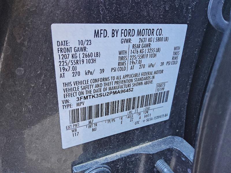 Продаж на аукціоні авто 2023 Ford Mustang Mach-e, vin: 3FMTK3SU2PMA96452, номер лоту: 46438276