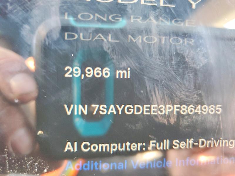47653126 :رقم المزاد ، 7SAYGDEE3PF864985 vin ، 2023 Tesla Model Y مزاد بيع