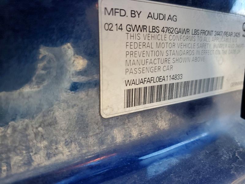 78796925 :رقم المزاد ، WAUAFAFL0EA114833 vin ، 2014 Audi A4 مزاد بيع