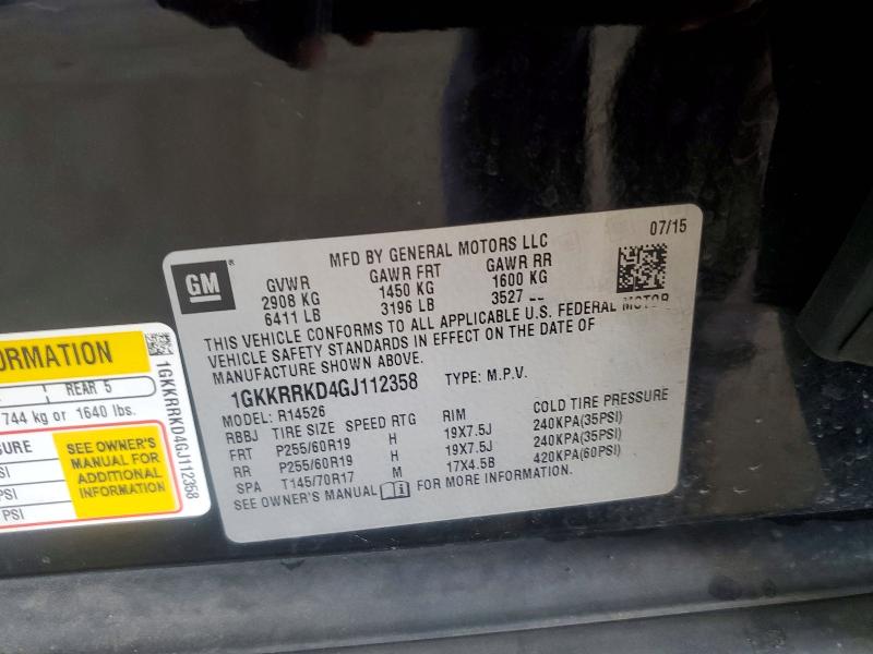 Продаж на аукціоні авто 2016 Gmc Acadia, vin: 1GKKRRKD4GJ112358, номер лоту: 42074606