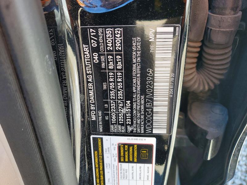 47475596 :رقم المزاد ، WDC0G4JB7JV023969 vin ، 2018 Mercedes-benz Glc مزاد بيع