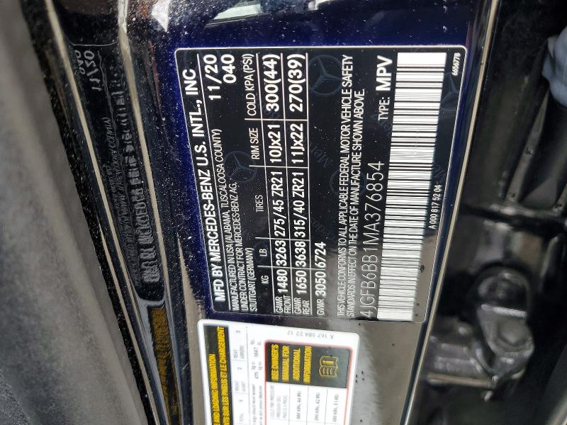 Продажа на аукционе авто 2021 Mercedes-benz Gle, vin: 4JGFB6BB1MA376854, номер лота: 47823016