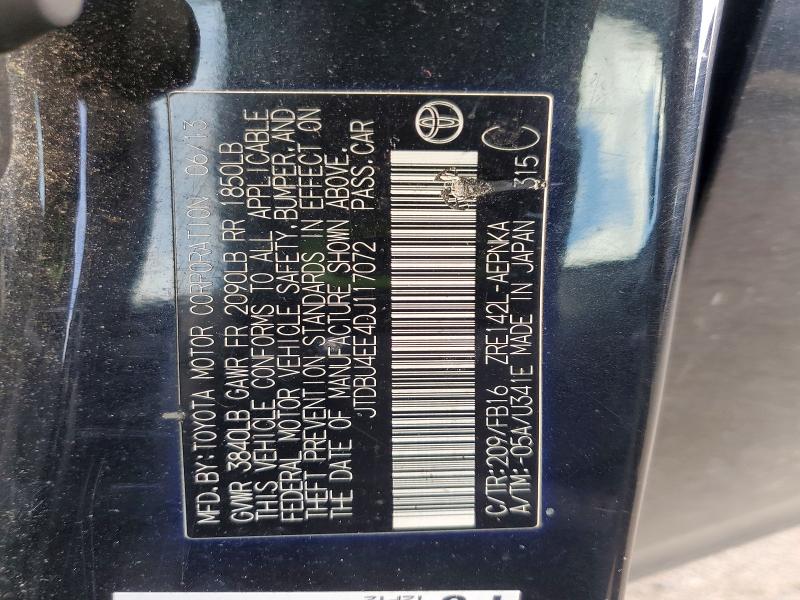 Продаж на аукціоні авто 2013 Toyota Corolla, vin: JTDBU4EE4DJ117072, номер лоту: 41919216