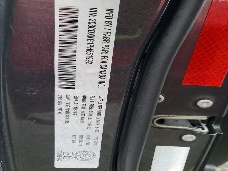 2023 Dodge Charger მანქანა იყიდება აუქციონზე, vin: 2C3CDXKG1PH651992, აუქციონის ნომერი: 46865916