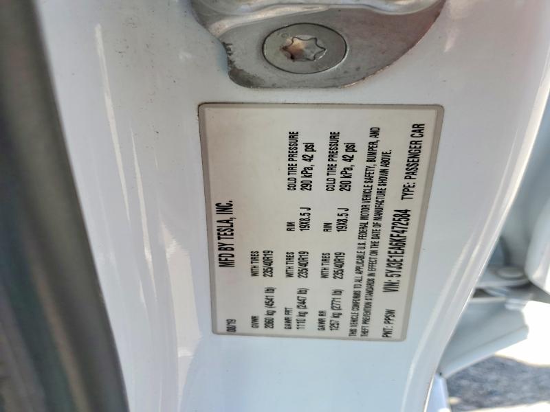 47368006 :رقم المزاد ، 5YJ3E1EA6KF472584 vin ، 2019 Tesla Model 3 مزاد بيع