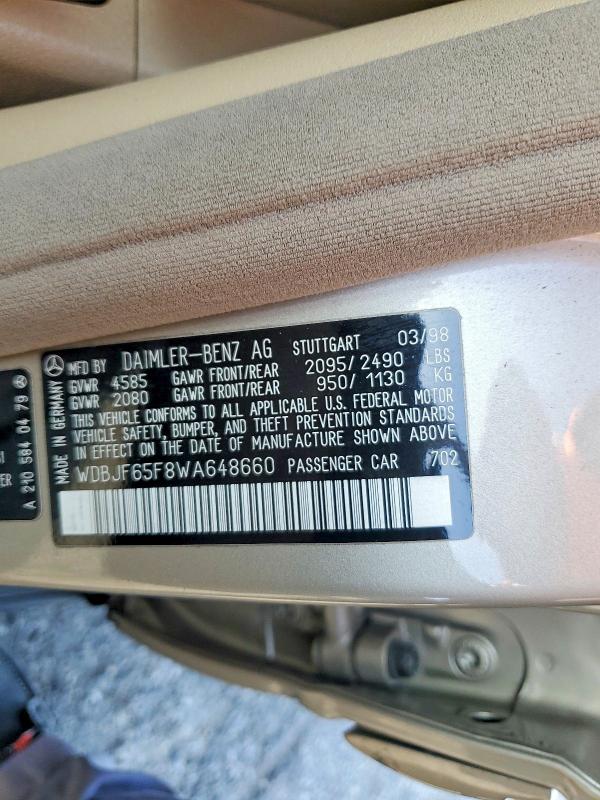 Продажа на аукционе авто 1998 Mercedes-benz E, vin: WDBJF65F8WA648660, номер лота: 46035436