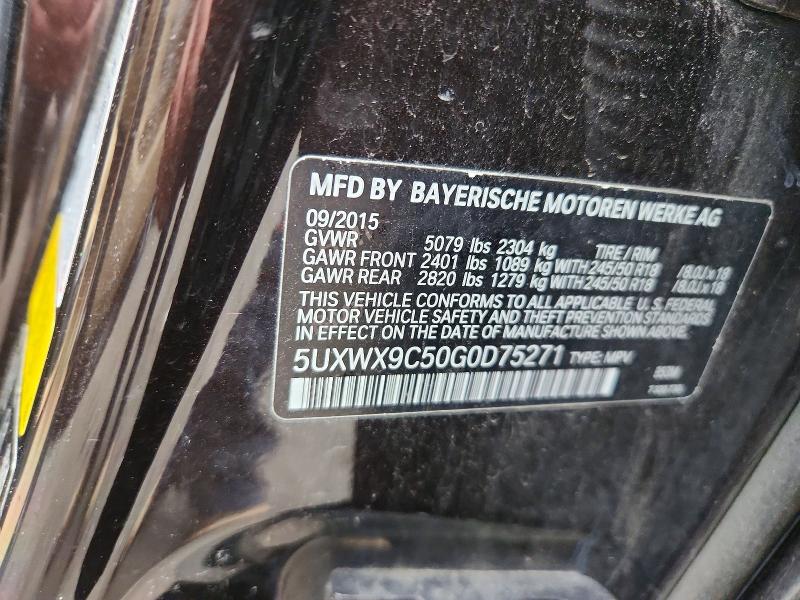 Aukcja sprzedaży 2016 Bmw X3, vin: 5UXWX9C50G0D75271, numer aukcji: 45969836