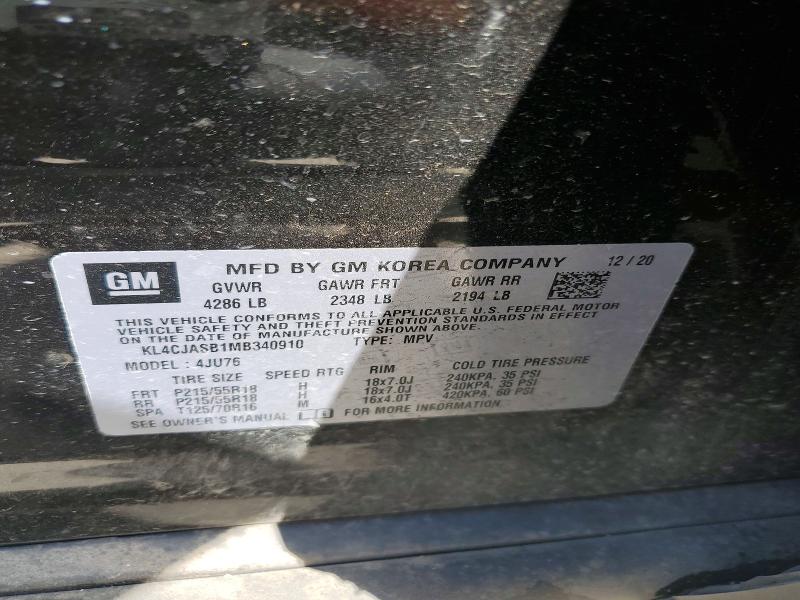 Продаж на аукціоні авто 2021 Buick Encore, vin: KL4CJASB1MB340910, номер лоту: 47315086
