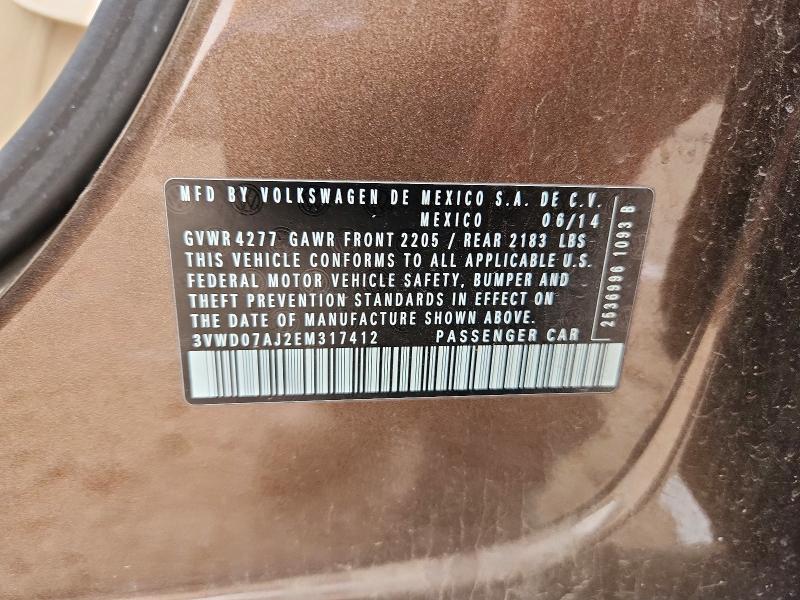 Продаж на аукціоні авто 2014 Volkswagen Jetta, vin: 3VWD07AJ2EM317412, номер лоту: 47740066