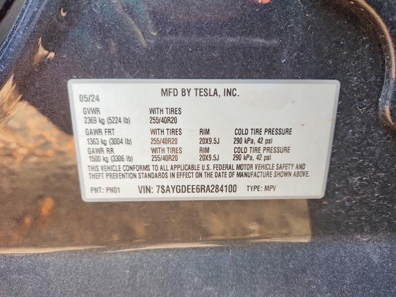 Aukcja sprzedaży 2024 Tesla Model Y, vin: 7SAYGDEE6RA284100, numer aukcji: 47518466