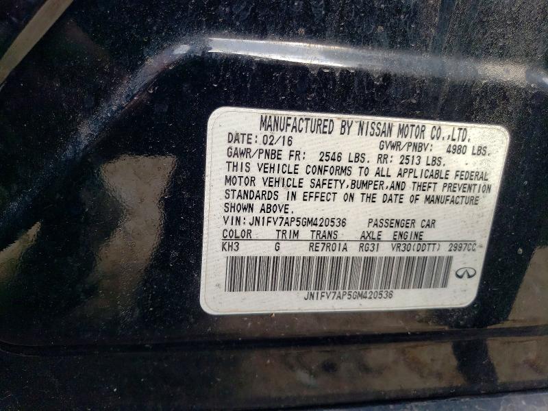 Aukcja sprzedaży 2016 Infiniti Q50, vin: JN1FV7AP5GM420536, numer aukcji: 79707495