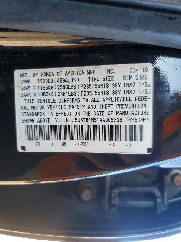 Продаж на аукціоні авто 2010 Acura Rdx, vin: 5J8TB1H51AA005329, номер лоту: 46957306