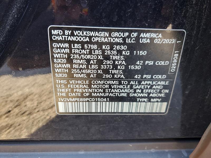 79660615 :رقم المزاد ، 1V2VMPE89PC015041 vin ، 2023 Volkswagen Id.4 مزاد بيع