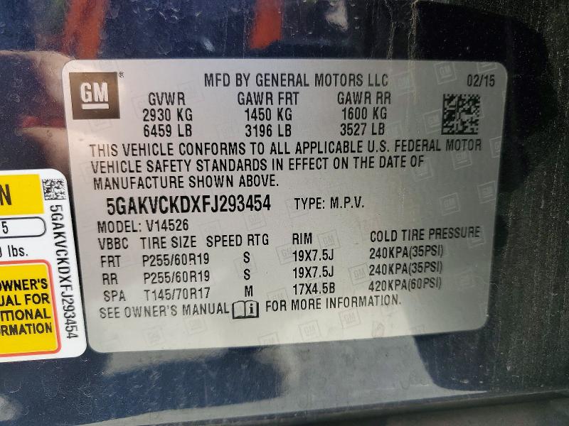 Продажа на аукционе авто 2015 Buick Enclave, vin: 5GAKVCKDXFJ293454, номер лота: 45874396