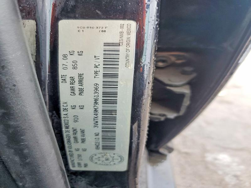 2009 Volkswagen Jetta City 4dr მანქანა იყიდება აუქციონზე, vin: 3VWTK49M79M613969, აუქციონის ნომერი: 47388506