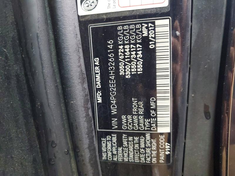 Aukcja sprzedaży 2017 Mercedes-benz Metris, vin: WD4PG2EE4H3266146, numer aukcji: 46115826