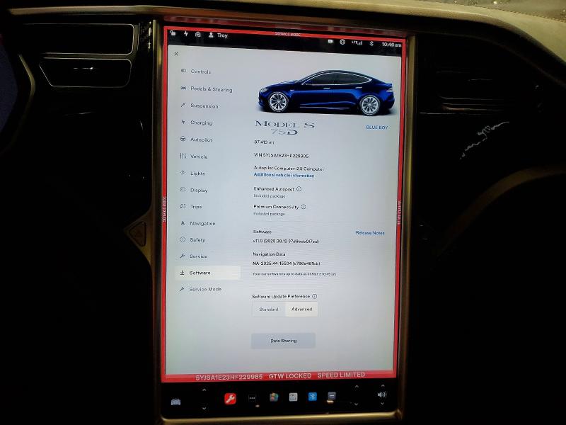 Продажа на аукционе авто 2017 Tesla Model S, vin: 5YJSA1E23HF229985, номер лота: 79234645