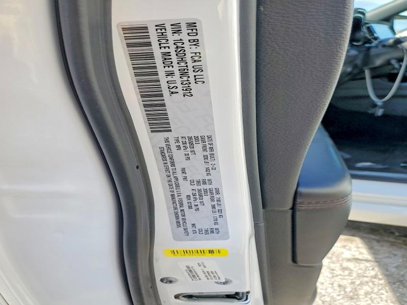 46455446 :رقم المزاد ، 1C4SDHCT6NC131912 vin ، 2022 Dodge Durango مزاد بيع
