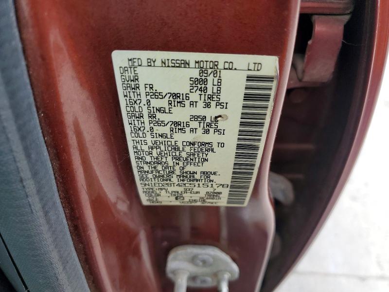 Aukcja sprzedaży 2002 Nissan Xterra, vin: 5N1ED28T42C515178, numer aukcji: 48134176