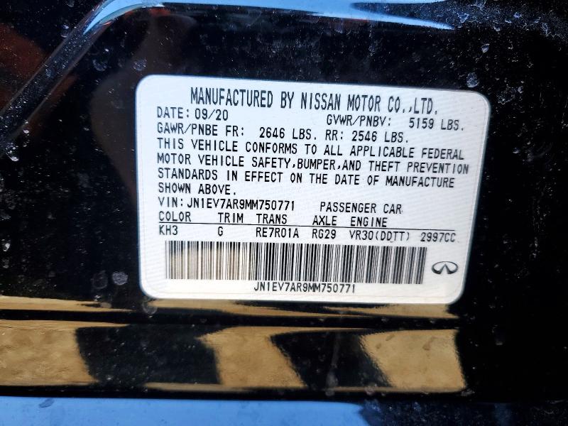 Продаж на аукціоні авто 2021 Infiniti Q50, vin: JN1EV7AR9MM750771, номер лоту: 46028946