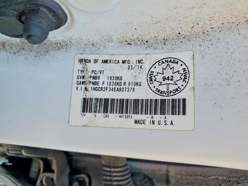 Aukcja sprzedaży 2014 Honda Accord, vin: 1HGCR2F34EA807379, numer aukcji: 79372745