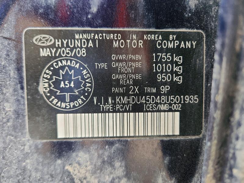 Aukcja sprzedaży 2008 Hyundai Elantra, vin: KMHDU45D48U501935, numer aukcji: 79684265