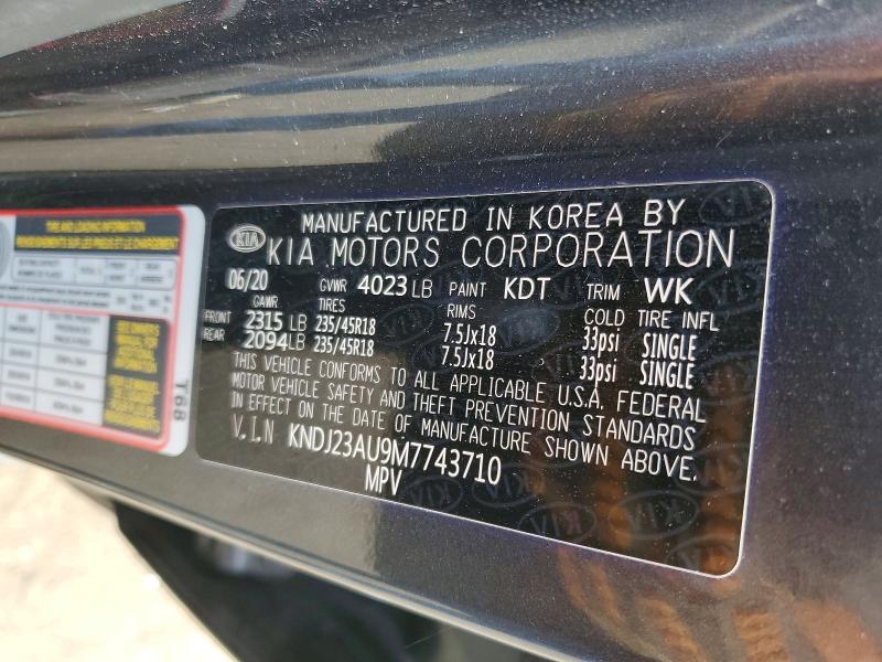 47819486 :رقم المزاد ، KNDJ23AU9M7743710 vin ، 2021 Kia Soul مزاد بيع