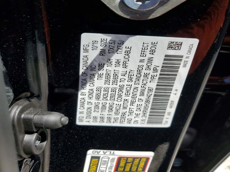 Продаж на аукціоні авто 2019 Honda Cr-v, vin: 2HKRW5H38KH421987, номер лоту: 47317436