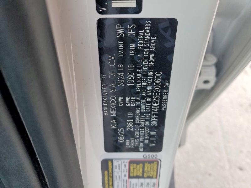 79769985 :رقم المزاد ، 3KPFT4DE2SE200600 vin ، 2025 Kia K4 مزاد بيع