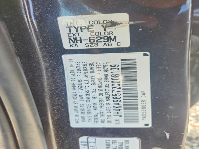 Продаж на аукціоні авто 2002 Acura 3.5rl, vin: JH4KA96572C008139, номер лоту: 79197455