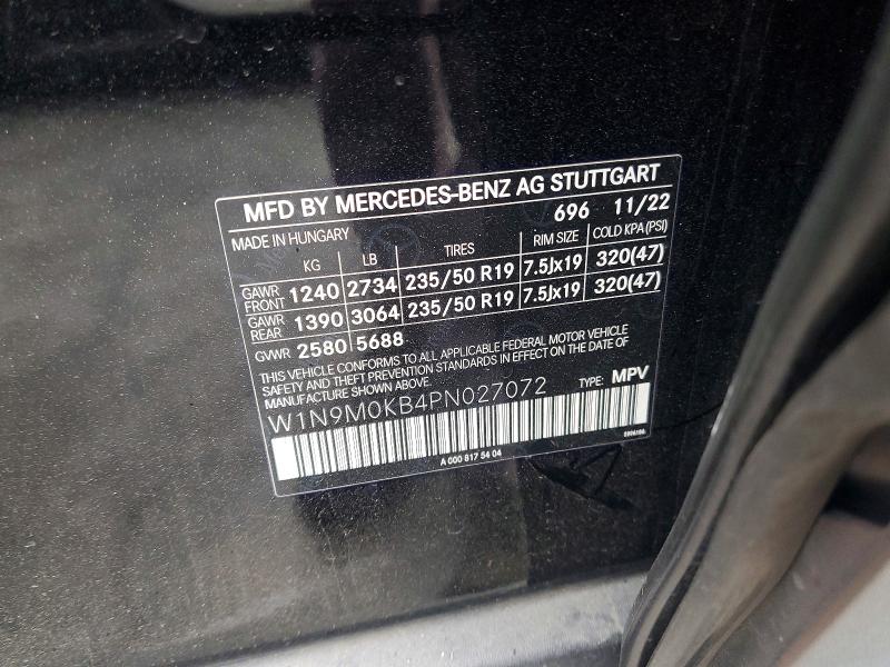 47836556 :رقم المزاد ، W1N9M0KB4PN027072 vin ، 2023 Mercedes-benz Eqb مزاد بيع