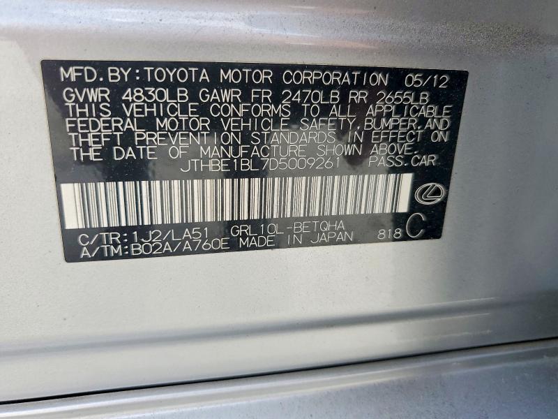 Продажа на аукционе авто 2013 Lexus Gs 350, vin: JTHBE1BL7D5009261, номер лота: 47816076