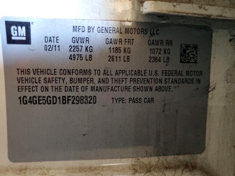 46742676 :رقم المزاد ، 1G4GE5GD1BF298320 vin ، 2011 Buick Lacrosse مزاد بيع