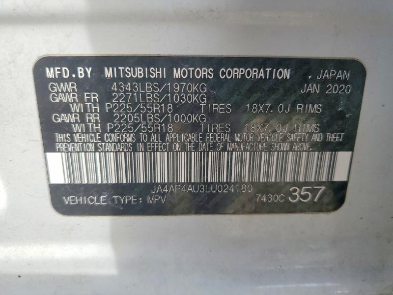 Aukcja sprzedaży 2020 Mitsubishi Outlander Sport, vin: JA4AP4AU3LU024180, numer aukcji: 47337176