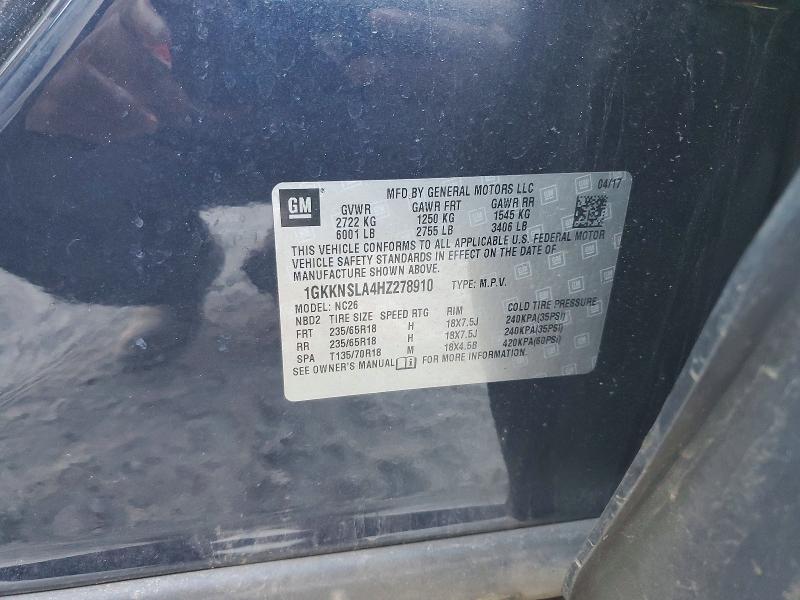 Aukcja sprzedaży 2017 Gmc Acadia, vin: 1GKKNSLA4HZ278910, numer aukcji: 46745586