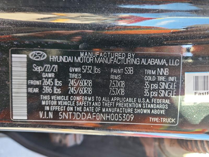 Продажа на аукционе авто 2022 Hyundai Santa Cruz, vin: 5NTJDDAF0NH005309, номер лота: 78182385