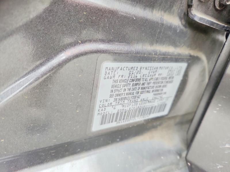 2020 Nissan Sentra მანქანა იყიდება აუქციონზე, vin: 3N1AB8BV2LY208142, აუქციონის ნომერი: 48146466