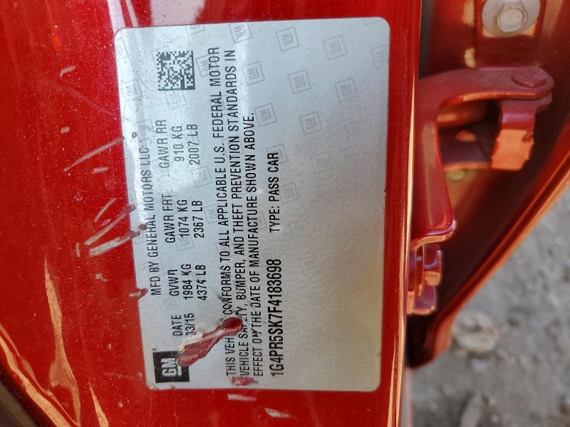 79541545 :رقم المزاد ، 1G4PR5SK7F4183698 vin ، 2015 Buick Verano مزاد بيع