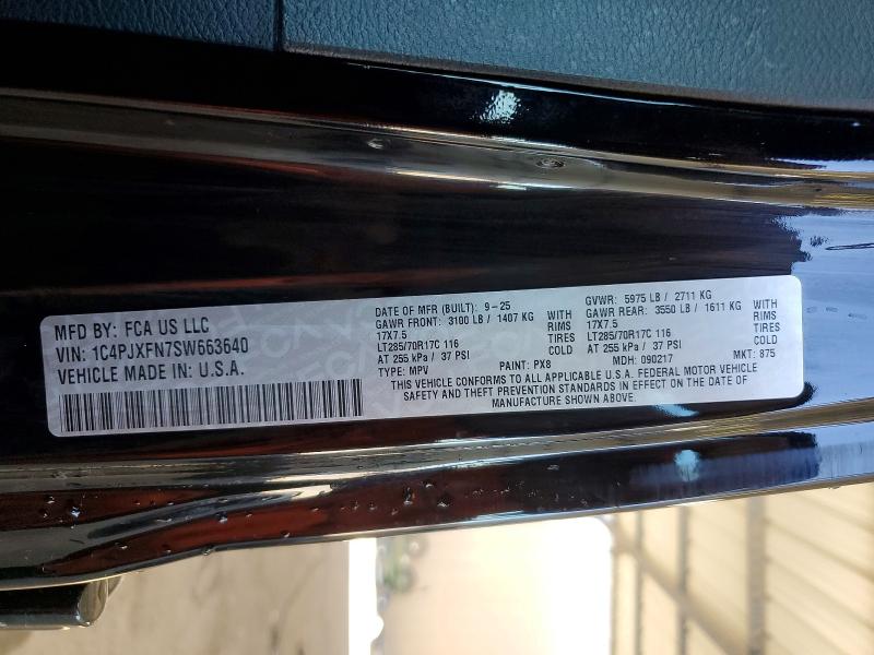 46940106 :رقم المزاد ، 1C4PJXFN7SW663640 vin ، 2025 Jeep Wrangler مزاد بيع