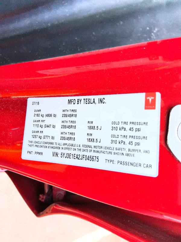 Aukcja sprzedaży 2018 Tesla Model 3, vin: 5YJ3E1EA2JF045675, numer aukcji: 78690925