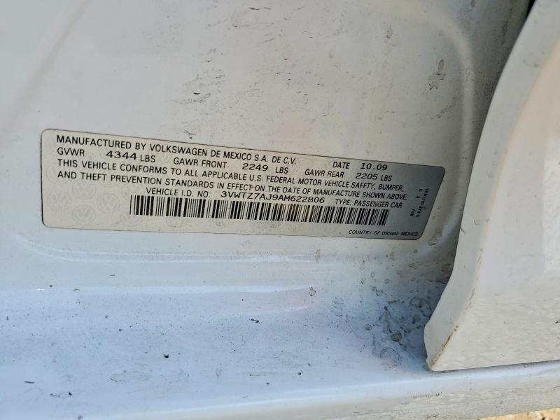 Aukcja sprzedaży 2010 Volkswagen Jetta, vin: 3VWTZ7AJ9AM622806, numer aukcji: 47124006