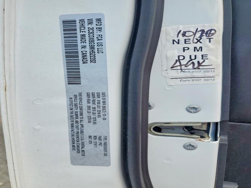 47141876 :رقم المزاد ، 2C3CDXBG9MH522202 vin ، 2021 Dodge Charger مزاد بيع
