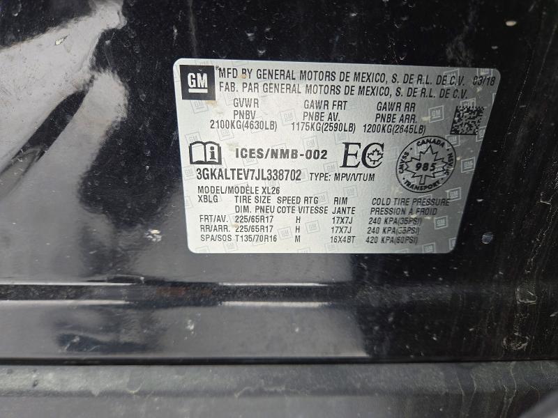 46101186 :رقم المزاد ، 3GKALTEV7JL338702 vin ، 2018 Gmc Terrain مزاد بيع
