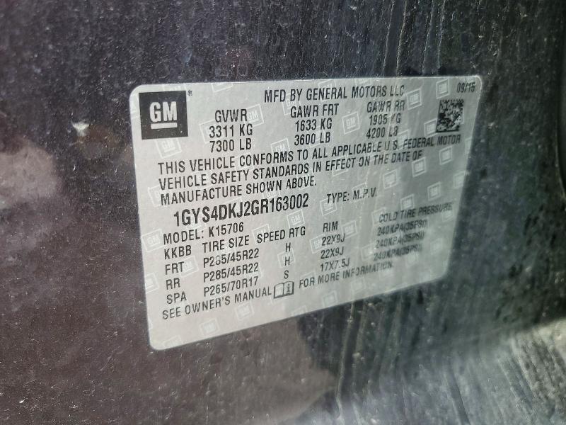 Продажа на аукционе авто 2016 Cadillac Escalade, vin: 1GYS4DKJ2GR163002, номер лота: 45947496