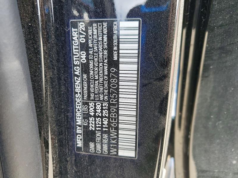 2020 Mercedes-benz C მანქანა იყიდება აუქციონზე, vin: W1KWF6EB9LR570879, აუქციონის ნომერი: 41806616