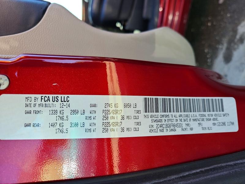 45822036 :رقم المزاد ، 2C4RC1BG6FR645331 vin ، 2015 Chrysler Town & Country مزاد بيع