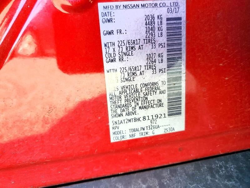 Продажа на аукционе авто 2017 Nissan Rogue, vin: 5N1AT2MT8HC811921, номер лота: 45457646